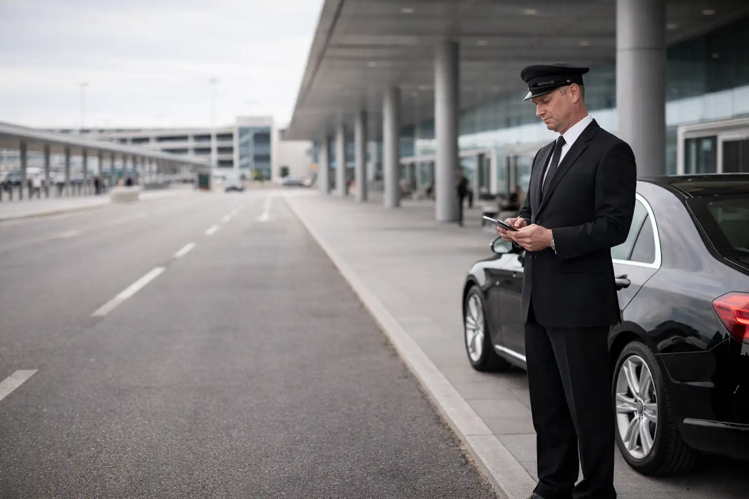 Passenger greeted by a professional driver